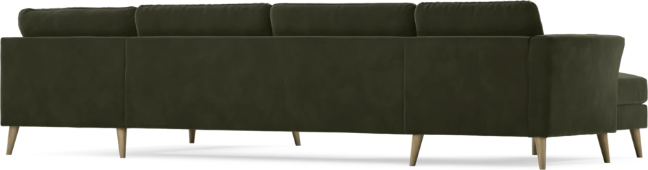 Bridge - 3-sits soffa med schäslong vänster och divan höger - Grön