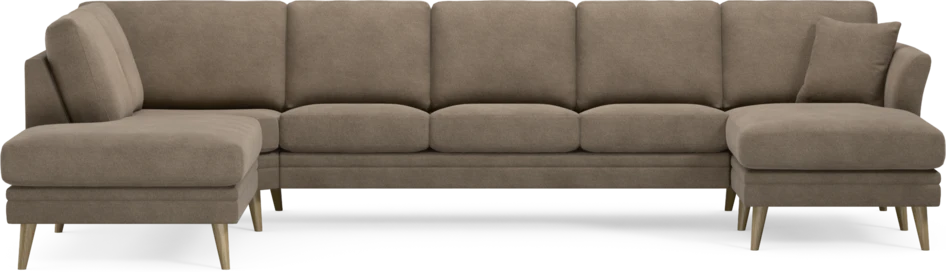 Eden - 3-sits soffa med divan vänster och schäslong höger - Brun