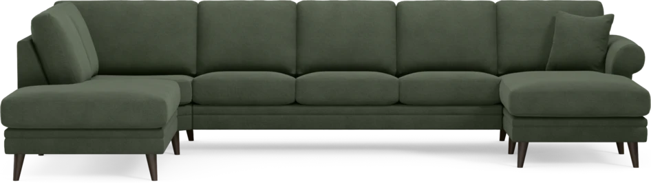 Eden - 3-sits soffa med divan vänster och schäslong höger - Grön