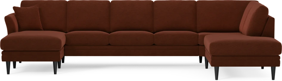 Eden - 3-sits soffa med schäslong vänster och divan höger - Orange
