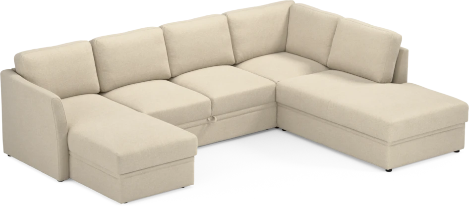 Öland - Bäddsoffa med schäslong vänster och divan höger - Beige