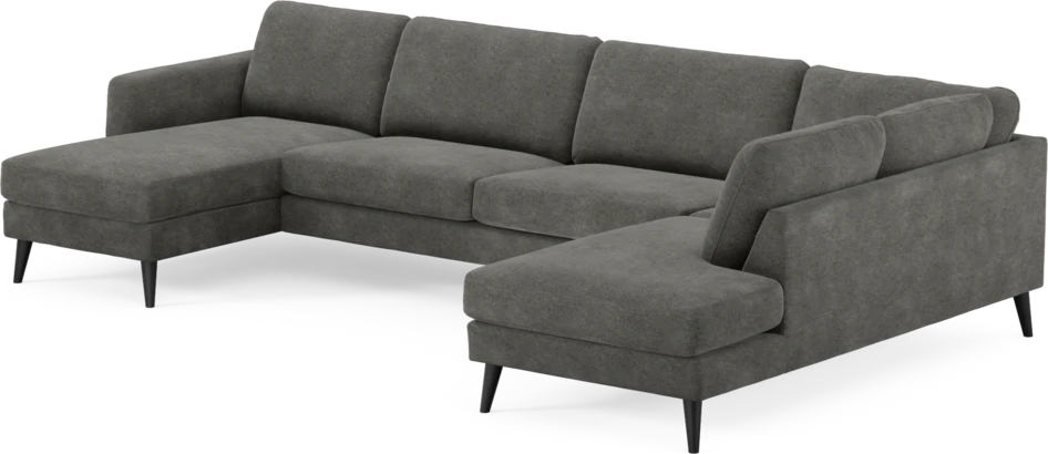 Bridge - 3-sits soffa med schäslong vänster och divan höger - Grå