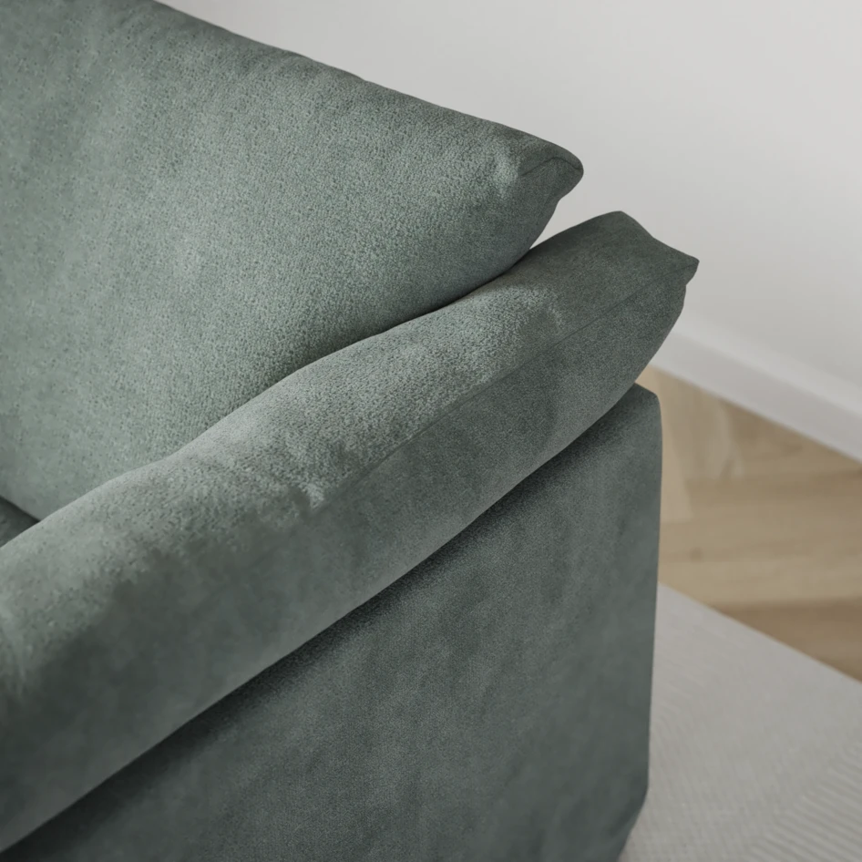 Cherrie Klädsel - Klädsel till 3-sits soffa med divan höger - Blå