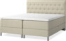 Roma Family - Förvaringssäng, dubbelsäng med bäddmadrass och pikerad sänggavel - Beige