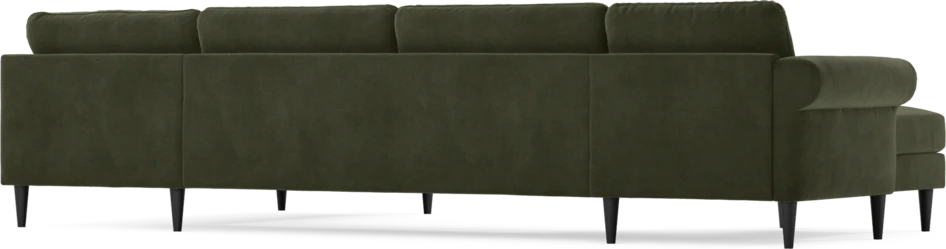 Bridge - 3-sits soffa med schäslong vänster och divan höger - Grön