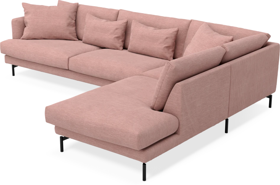 Harper - 3-sits soffa med divan höger - Rosa