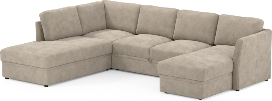 Öland - Bäddsoffa med divan vänster och schäslong höger - Beige