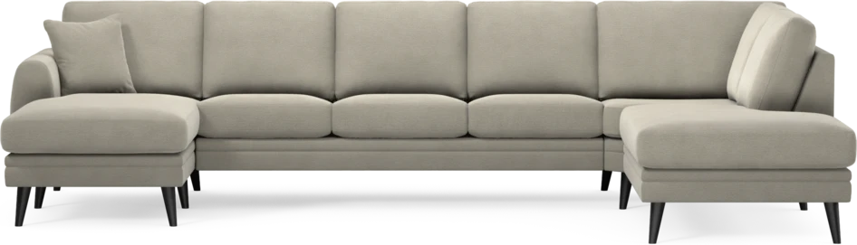 Eden - 3-sits soffa med schäslong vänster och divan höger - Brun