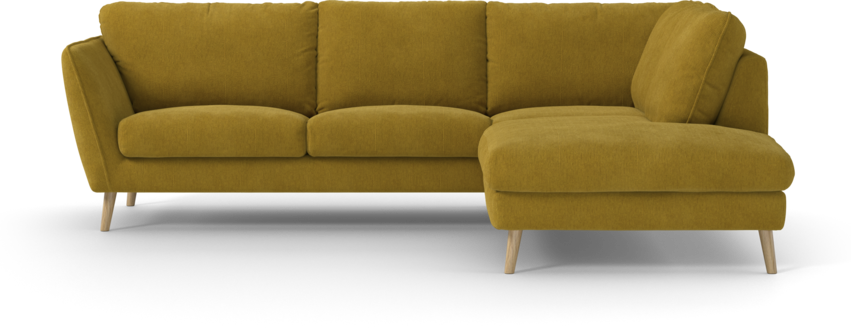 Madison - 2-sits soffa med divan höger - Gul