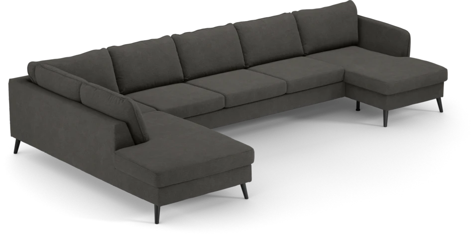 County - 4-sits soffa med divan vänster och schäslong höger - Brun