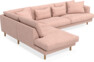 Harper - 3-sits soffa med divan vänster - Rosa
