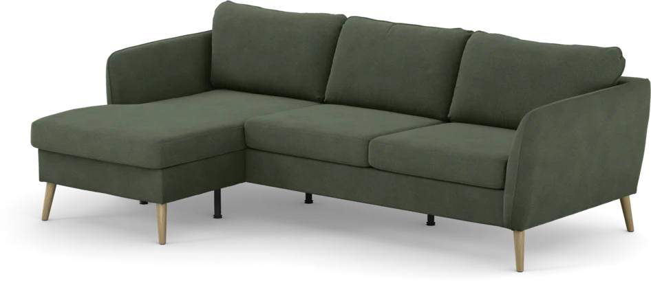 County - 3-sits soffa med flyttbar schäslong - Grön
