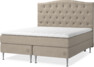Asperö Comfort - Kontinentalsäng, 180 cm dubbelsäng med bäddmadrass och sänggavel välvd - Beige