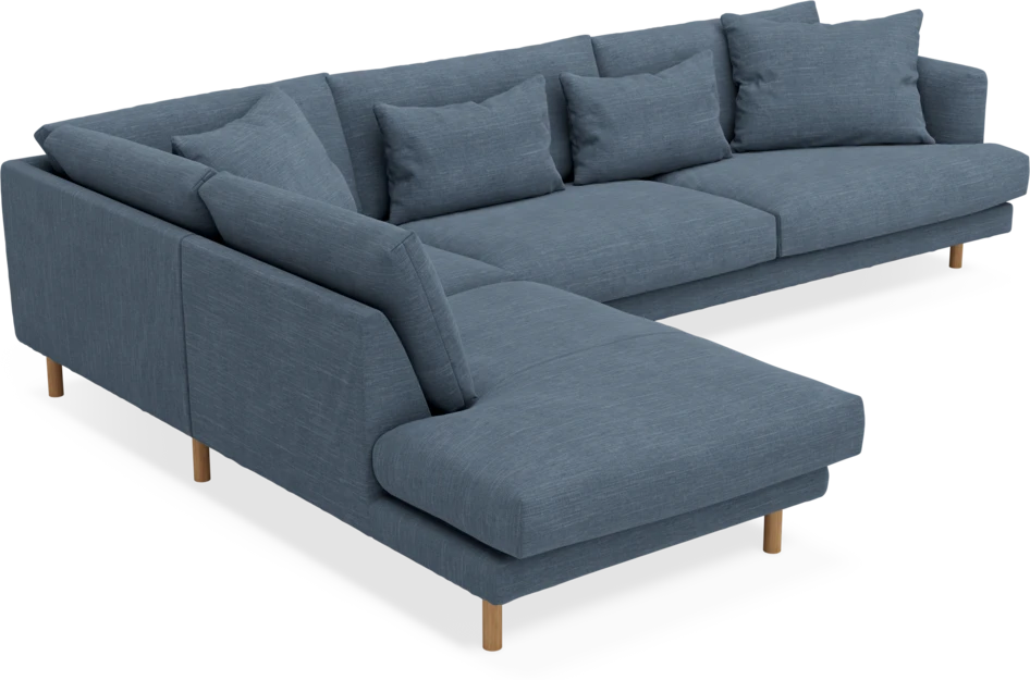 Harper - 3-sits soffa med divan vänster - Blå