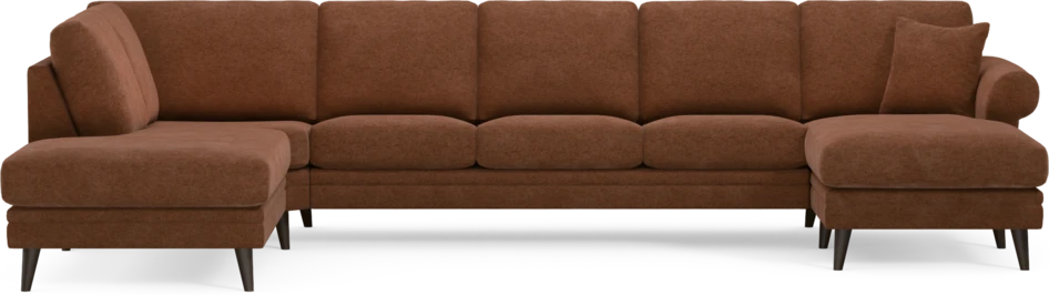 Eden - 3-sits soffa med divan vänster och schäslong höger - Orange