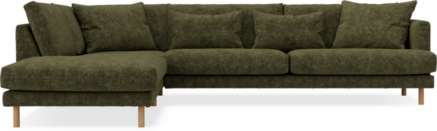 Harper - 3-sits soffa med divan vänster - Grön