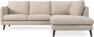 Madison Lux - 2-sits soffa med divan höger - Vit