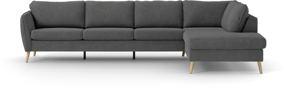 County - 3-sits soffa med divan höger - Grå