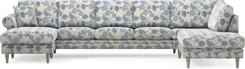 Eden - 3-sits soffa med schäslong vänster och divan höger - Flerfärgad