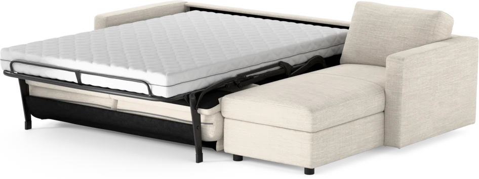 Lindö - Bäddsoffa 2,5-sits med schäslong, vändbar - Vit