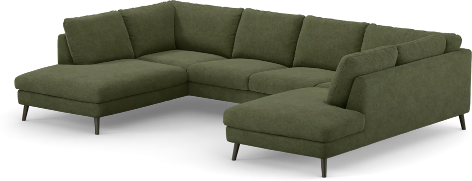 Madison Lux - 2-sits soffa med divan vänster och höger - Grön