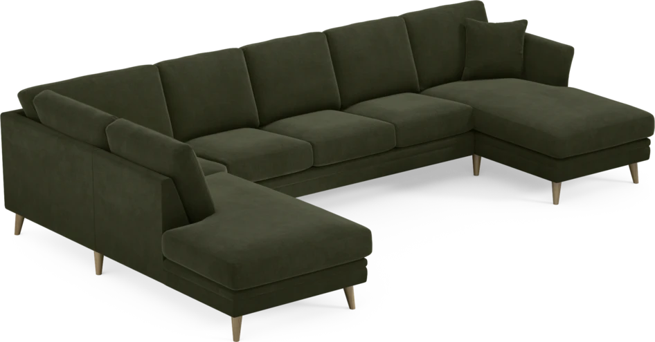 Eden - 3-sits soffa med divan vänster och schäslong höger - Grön