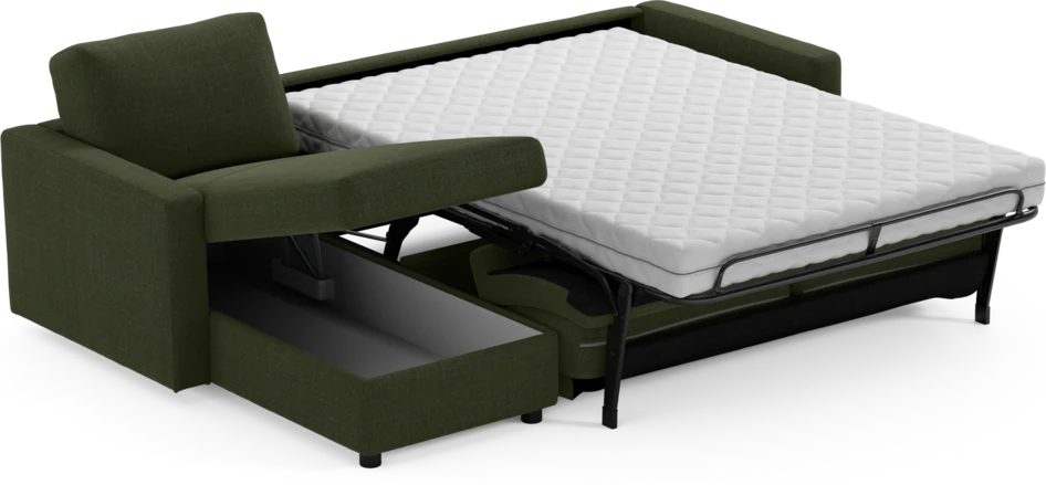 Lindö - Bäddsoffa 2,5-sits med schäslong, vändbar - Grön