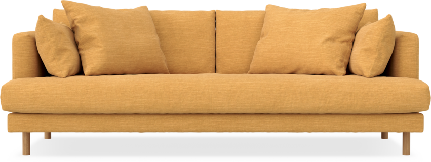 Harper - 3-sits soffa, hel dyna - Gul