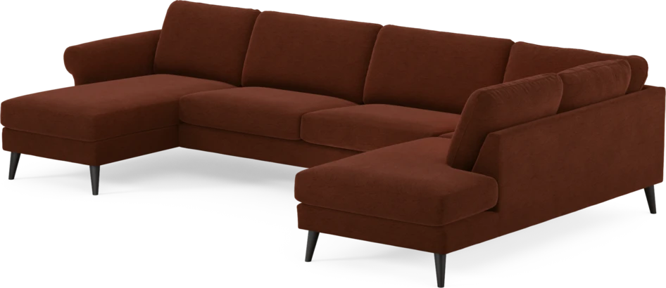 Bridge - 3-sits soffa med schäslong vänster och divan höger - Orange