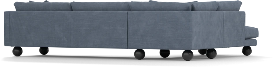 Harper - 3-sits soffa med divan vänster - Blå