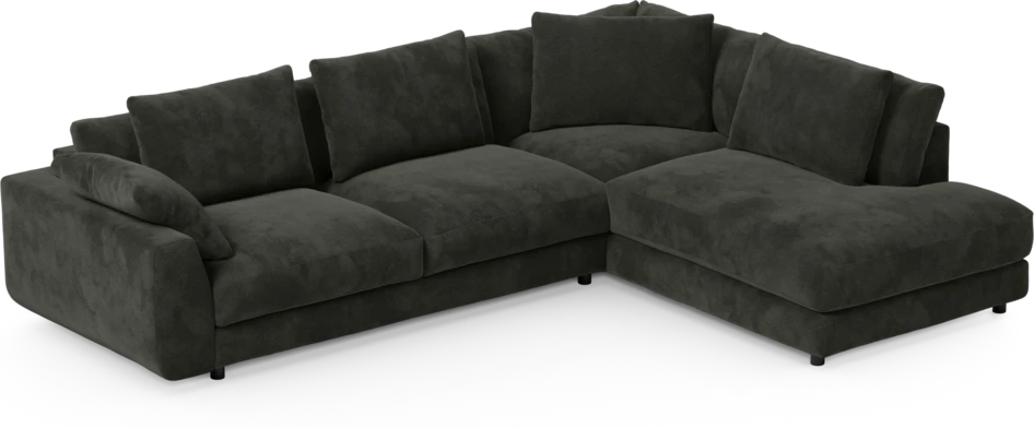 Amie - 3-sits med divan höger - Svart