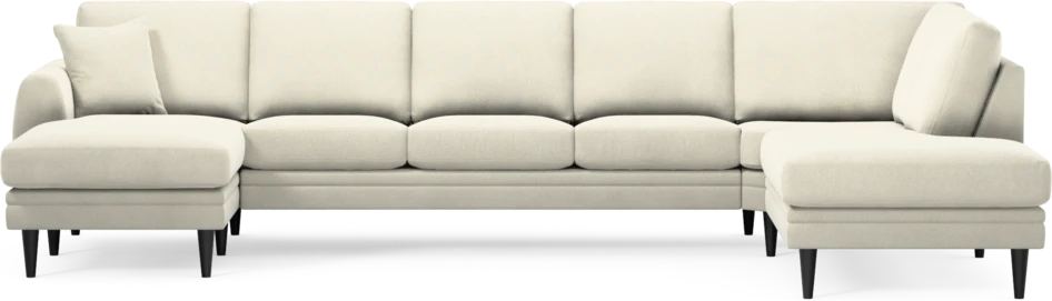 Eden - 3-sits soffa med schäslong vänster och divan höger - Vit