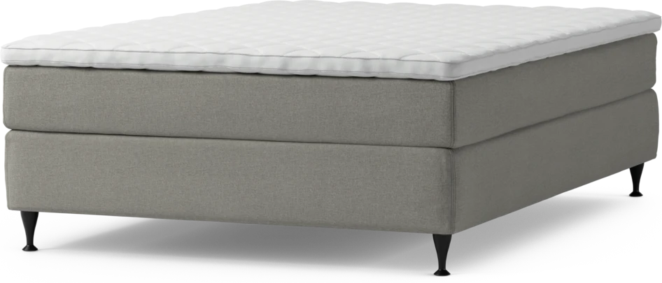 Delux Sense - Kontinentalsäng, enkelsäng 140 cm med bäddmadrass och sängben - Grå