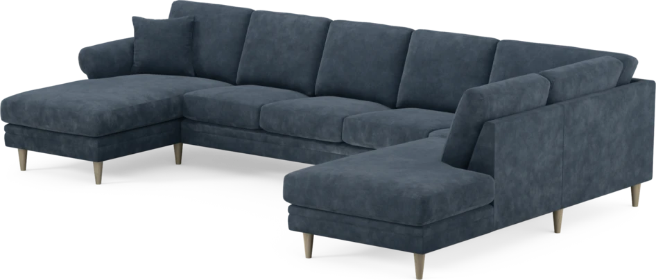 Eden - 3-sits soffa med schäslong vänster och divan höger - Blå