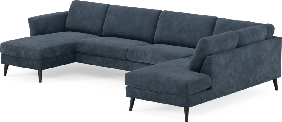 Bridge - 3-sits soffa med schäslong vänster och divan höger - Blå