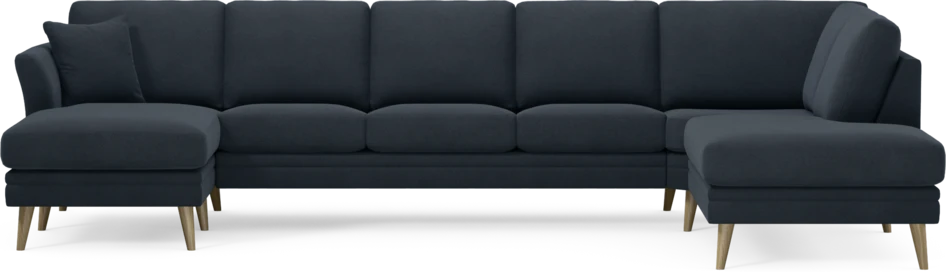Eden - 3-sits soffa med schäslong vänster och divan höger - Blå