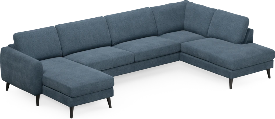Bridge - 3-sits soffa med schäslong vänster och divan höger - Blå