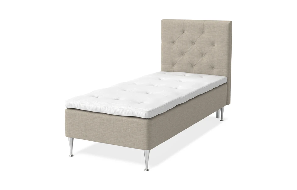 Sense Delux - Ramsäng, enkelsäng med bäddmadrass Dream Delux vit - Beige