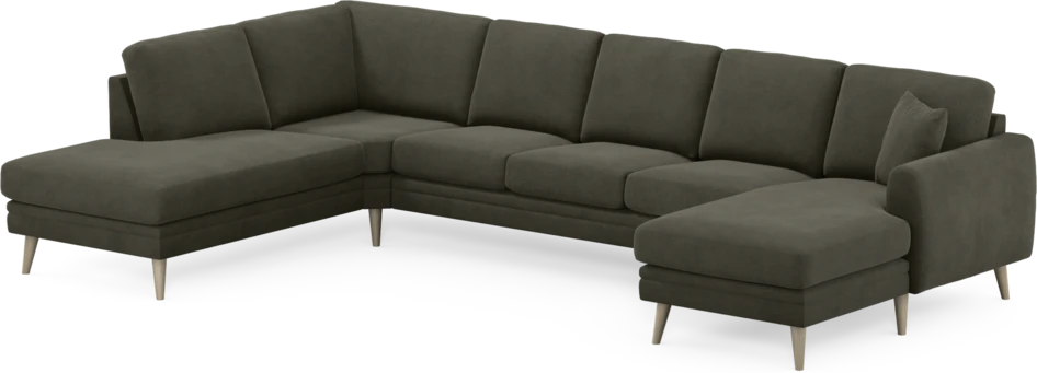 Eden - 3-sits soffa med divan vänster och schäslong höger - Grå