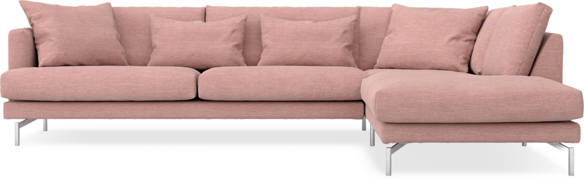 Harper - 3-sits soffa med divan höger - Rosa