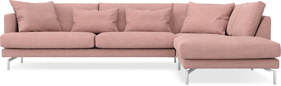 Harper - 3-sits soffa med divan höger - Rosa