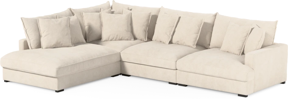 Rossi - 3-sits soffa med divan vänster - Vit