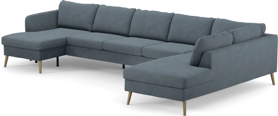 County - 4-sits soffa med schäslong vänster och divan höger - Blå