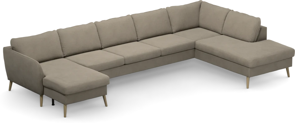 County - 4-sits soffa med schäslong vänster och divan höger - Beige