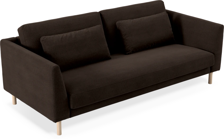 Willow - 3-sits soffa, hel dyna, fast klädsel - Brun