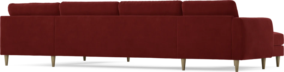 Bridge - 3-sits soffa med schäslong vänster och divan höger - Röd