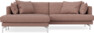 Harper - 3-sits soffa XL med schäslong XL vänster - Rosa