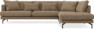 Harper - 3-sits soffa med divan höger - Brun