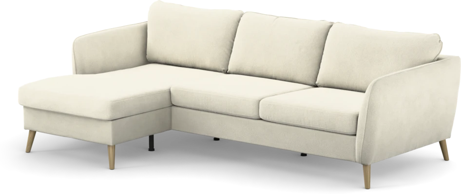 County - 3-sits soffa med flyttbar schäslong - Vit