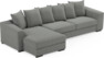 Town - 3-sits soffa med schäslong vänster - Grå